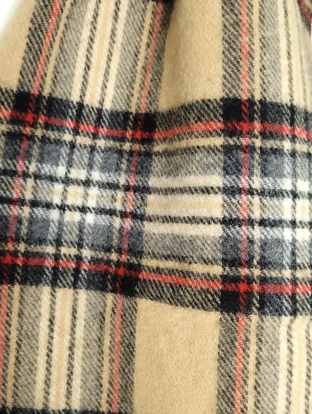 BLARNEY WOOLEN MILLS Women's Camel & Plaid Lambswool Scarf (NWT)
